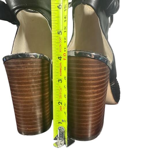 Louise et Cie Lo-Katlin Black Leather Heeled Sandals 8.5M Open Toe Bow Cutout - Picture 12 of 12